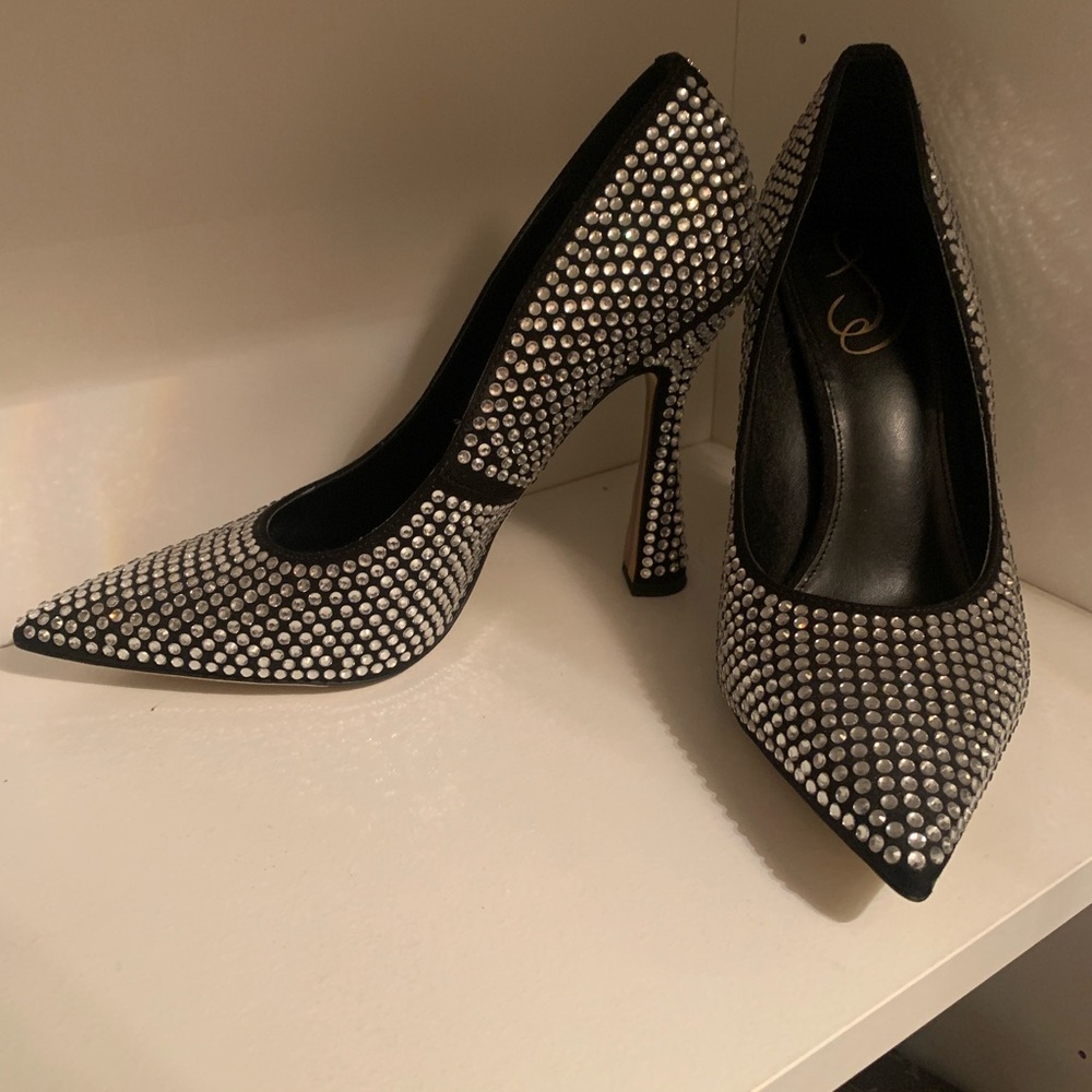 Sam Edelman Black and Silver Studded Heels